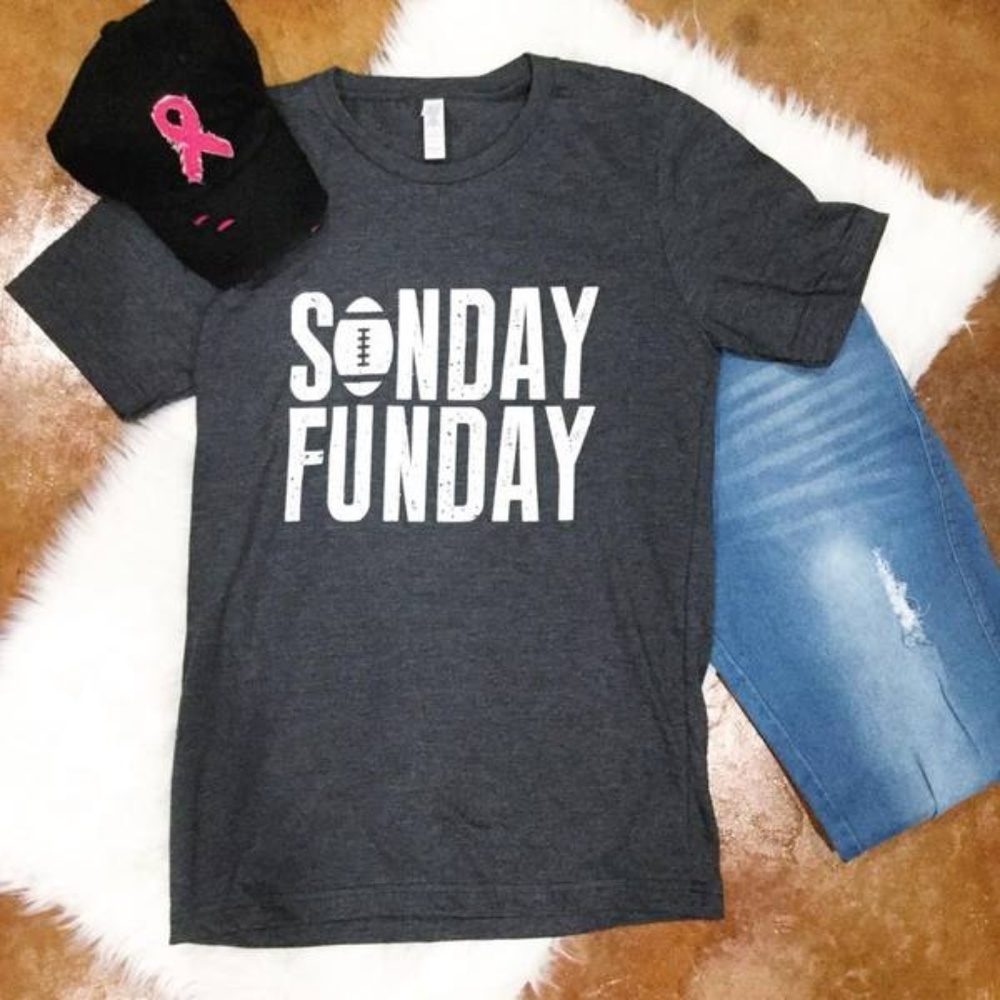 Sunday FunDay Football Graphic Tee Gray